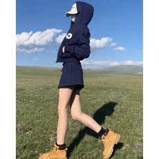批发辣妹休闲运动短款连帽开衫卫衣外套套装女装秋季包臀半身裙两件套