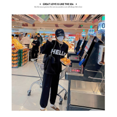 批发休闲运动套装女潮流长袖长裤秋冬加绒薄款休闲韩版套装