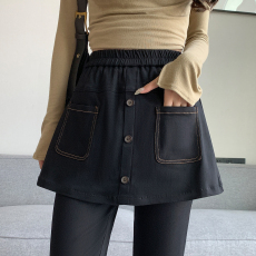 批发实拍<b class='q'>春</b>新款大码修身裙裤胖MM洋气小脚女长裤松紧腰遮肚显瘦裤子