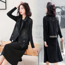 批发2026春秋新款短款欧货牛仔马甲女韩版宽松学生坎肩马夹无袖外套装