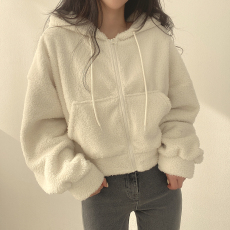 批发羊羔绒外套女2026秋冬装加厚保暖毛茸茸夹克拉链连帽羊羔服
