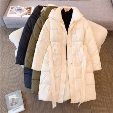 批发实拍2026大码女装外套韩国东大门秋冬新款中长款修身羽绒棉服女