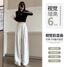 外贸原版春季新款韩版小花裤碎花休闲裤女新款高腰薄款阔腿长裤