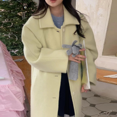 批发清仓特价 不退不换 暖色温柔气质简约翻领保暖通勤毛呢外套大衣