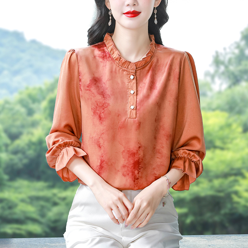 봄 드레스 2026 새로운 외국 가스 만나는 작은 셔츠 루즈핏 슬림해 보이는 패션 외국 가스 다용도 디자인 센스 패치워크 맨위