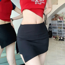 批发针织棉罗马小众开叉裙制服包臀裙半身裙春<b class='q'>夏季</b>短裙秋冬运动裙裤冬