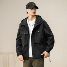 批发实拍2024秋冬新款美式机能三防休闲男士夹克潮牌外套宽松冲锋衣男