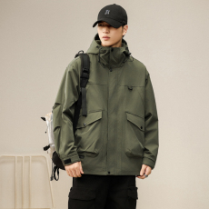 批发实拍2024秋冬新款潮牌美式机能三防休闲男士夹克外套户外冲锋衣