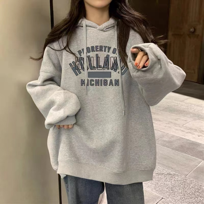 털이 있는 발 코드 원본 대외 무역 새로운 한국 스타일 작은 대중 캐주얼 후드티 여성 ins 느긋한 바람 디자인 센스 다용도 섹션