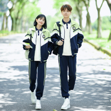 批发大量 有货 实拍#情侣装秋<b class='q'>冬</b>季卫衣外套套装学生班服运动会三件套