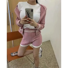 批发<b class='q'>韩国</b>东大门秋装新款洋气麻花毛衣针织衫两件套女休闲短裤<b class='q'>套装</b>