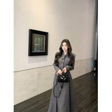 批发实拍实价 法式系领结修身泡泡袖外套高腰半身长裙