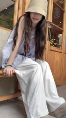 波點無袖T恤女夏設計感小眾減齡百搭上衣外穿大版寬鬆背心娃娃衫