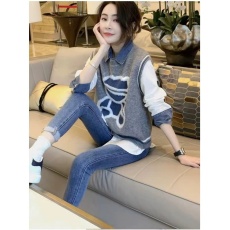 批发洋气质马甲套装衬衫上衣两件套女时尚春装欧货2026新款欧洲站