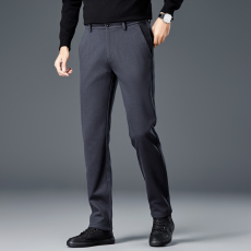 批发实拍秋冬季高品质绵羊毛抗皱耐磨<b class='q'>商务</b>休闲弹力直筒西装长裤
