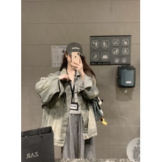 批发实拍oversize水洗牛仔外套女款2025秋季新款宽松夹克上衣