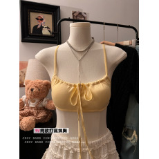 批发实拍实价~韩版学生防走光性感文胸内衣抹胸透气黄色内搭裹胸女