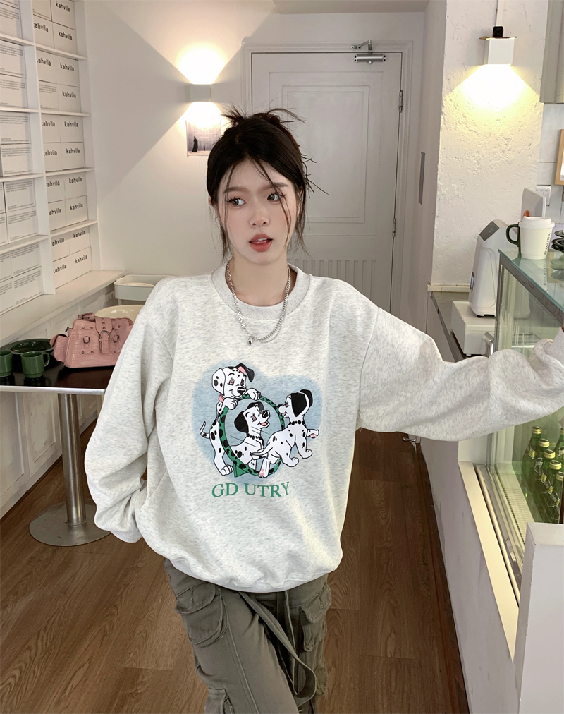 털이 있는 발 코드 원본 대외 무역 새로운 한국 스타일 작은 대중 캐주얼 후드티 여성 ins 느긋한 바람 디자인 센스 다용도 섹션