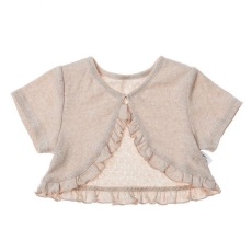 批发女童搭配裙子披肩小外套女宝宝2024<b class='q'>夏</b>新款洋气荷叶边短款上衣短袖