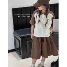 韩国童装女童洋气套装儿童夏季POLO衫短裤两件套2026新款时髦夏装