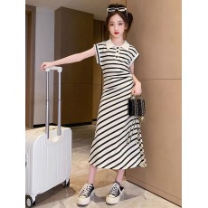 批发原版纯棉朱地色织条 女童<b class='q'>连衣裙</b>夏季洋气2026新款大童女孩<b class='q'>背心裙</b>