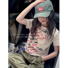 涂鸦设计韩国童装女童短袖恤儿童短款上衣2026新款夏装时髦体恤潮