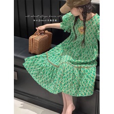批发高端雕印<b class='q'>女</b><b class='q'>童</b><b class='q'>连衣</b>裙儿童泡泡短袖裙子2026夏装新款<b class='q'>韩国</b><b class='q'>童装</b>公主裙