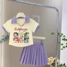 批发女孩衣服2026新款套装夏季又酷又飒的女<b class='q'>童装</b>儿童夏装T恤短裤裙子