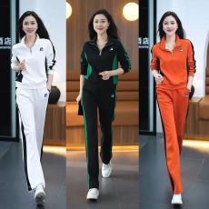 批发现货春秋季新款休闲运动套装女时尚洋气显瘦卫衣阔腿裤两件套#865