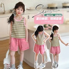 批发韩国<b class='q'>童装女童</b>背心<b class='q'>套装</b>儿童短裤两件套2026夏装新款洋气时髦网红潮