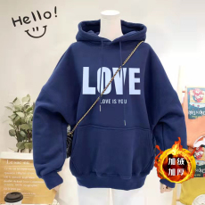 批发足码原版外贸新款<b class='q'>韩版</b>小众休闲<b class='q'>情侣</b><b class='q'>卫衣</b>女慵懒风设计感外套百搭款