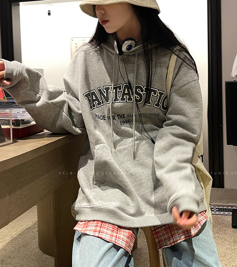 발 코드 원본 대외 무역 새로운 한국 스타일 작은 대중 캐주얼 커플 후드티 여성 느긋한 바람 디자인 센스 다용도 섹션
