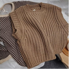 批发2024春秋季韩版<b class='q'>男童</b>装<b class='q'>马甲</b>套头上衣服中小儿<b class='q'>童装男</b>孩休闲针织毛衣