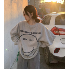 批发足码原版外贸新款<b class='q'>韩版</b>小众休闲<b class='q'>情侣</b><b class='q'>卫衣</b>女慵懒风设计感外套百搭款