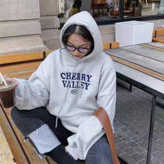 批发韩国外贸新款<b class='q'>韩版</b>小众休闲<b class='q'>情侣</b><b class='q'>卫衣</b>女慵懒风设计感外套时尚百搭