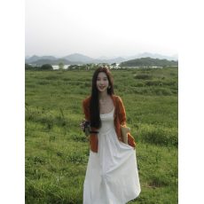 批发实拍实价#橘<b class='q'>色</b>针织<b class='q'>开衫</b>2026春季<b class='q'>糖果</b><b class='q'>色</b>圆领休闲单排扣针织外套女