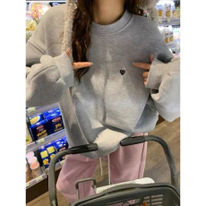 批发<b class='q'>韩国</b>外贸新款韩版小众休闲<b class='q'>情侣</b><b class='q'>卫衣</b>女慵懒风设计感外套时尚百搭