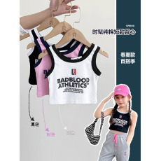 批发短款女童背心外穿<b class='q'>春</b>夏装纯棉上衣儿童夏季无袖T恤内穿爵士街舞潮