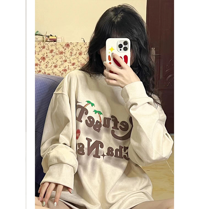 얇은 스타일 털이 있는 발 코드 원본 대외 무역 새로운 한국 스타일 작은 대중 캐주얼 커플 후드티 여성 느긋한 바람 디자인 센스