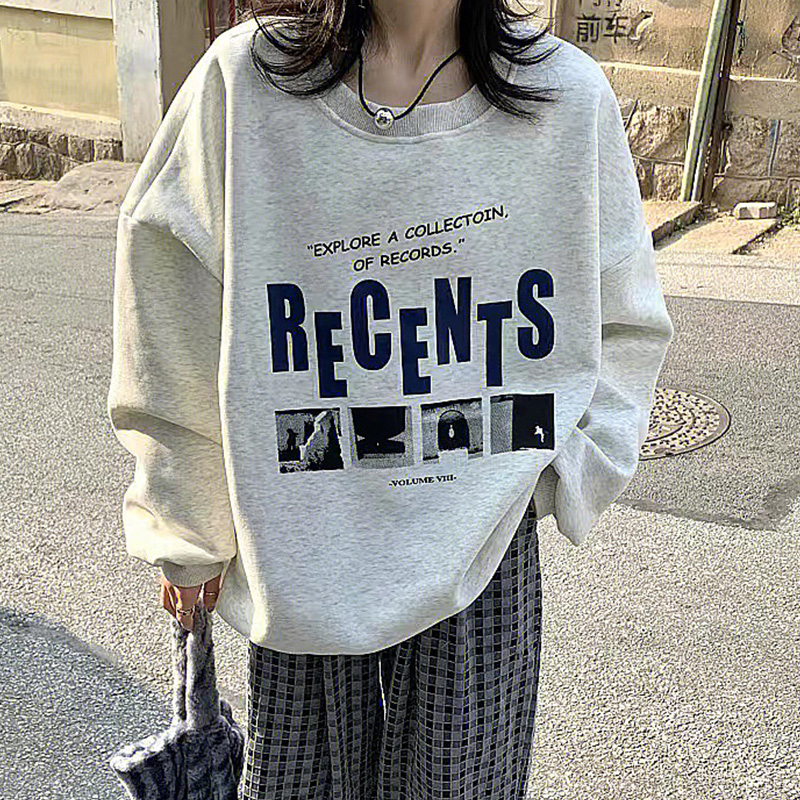 얇은 스타일 털이 있는 발 코드 원본 대외 무역 새로운 한국 스타일 작은 대중 캐주얼 커플 후드티 여성 느긋한 바람 디자인 센스