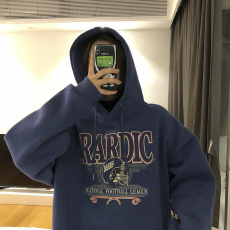 批发薄款/加绒 足码原版外贸新款韩版休闲情侣<b class='q'>卫衣</b>女慵懒风设计感百搭