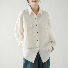 批发实拍  欧货中长款衬衣外套款宽松2026春季设计感纯棉