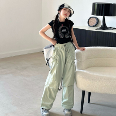 批发女童工装裤夏季薄款2026新款洋气女大童速干<b class='q'>裤子</b><b class='q'>儿童</b>宽松防蚊长裤