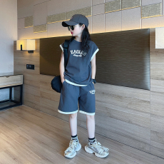 批发男女童夏季套装2026新款洋气时髦夏装大童女孩网红休闲运动短裤