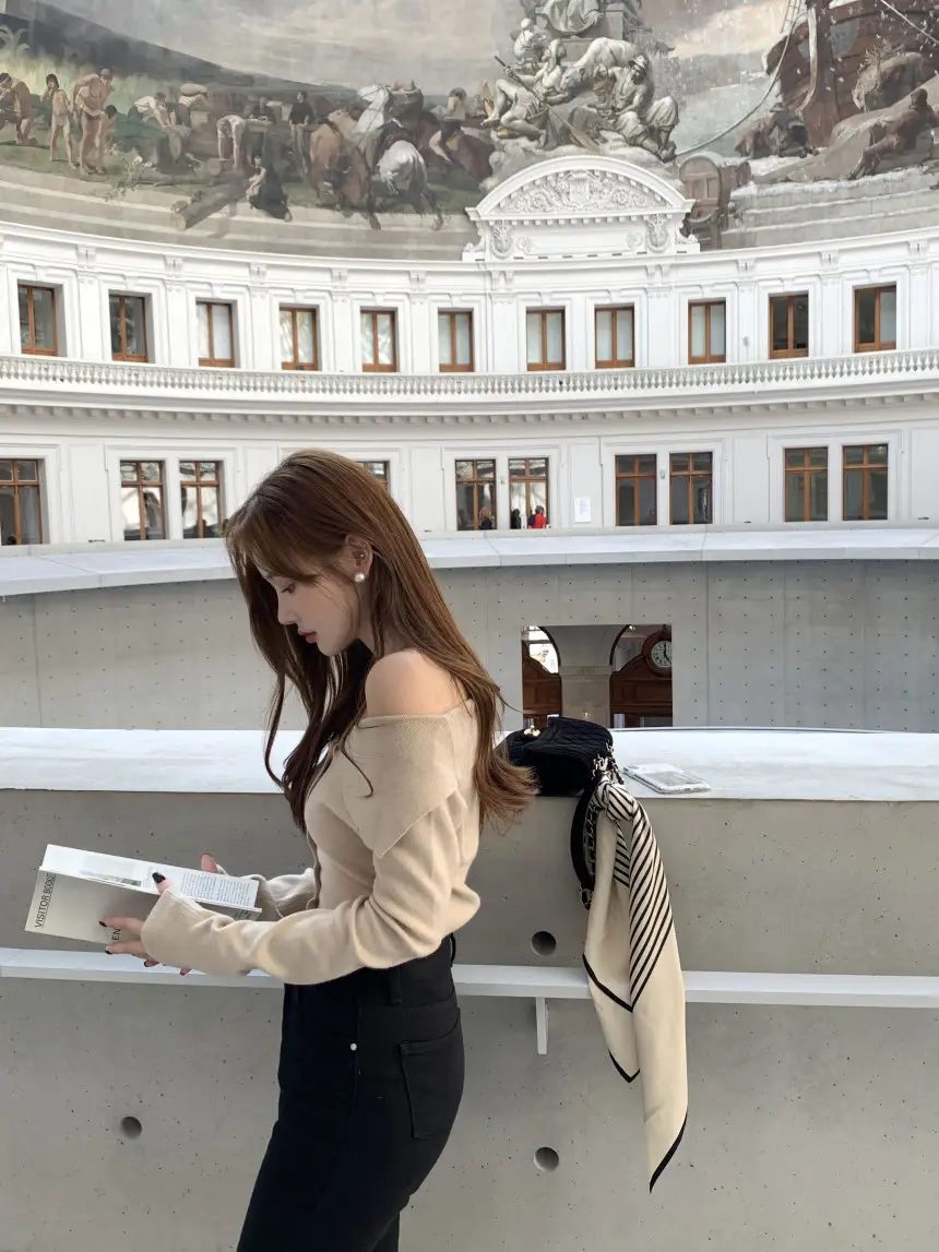 한국 스타일 루즈핏 니트 셔츠 상세 이미지 9