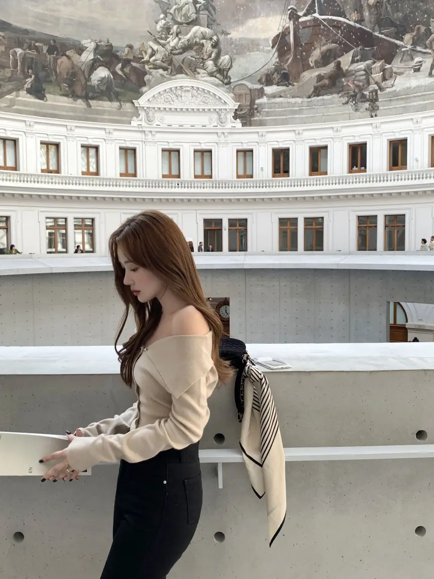 한국 스타일 루즈핏 니트 셔츠 상세 이미지 10