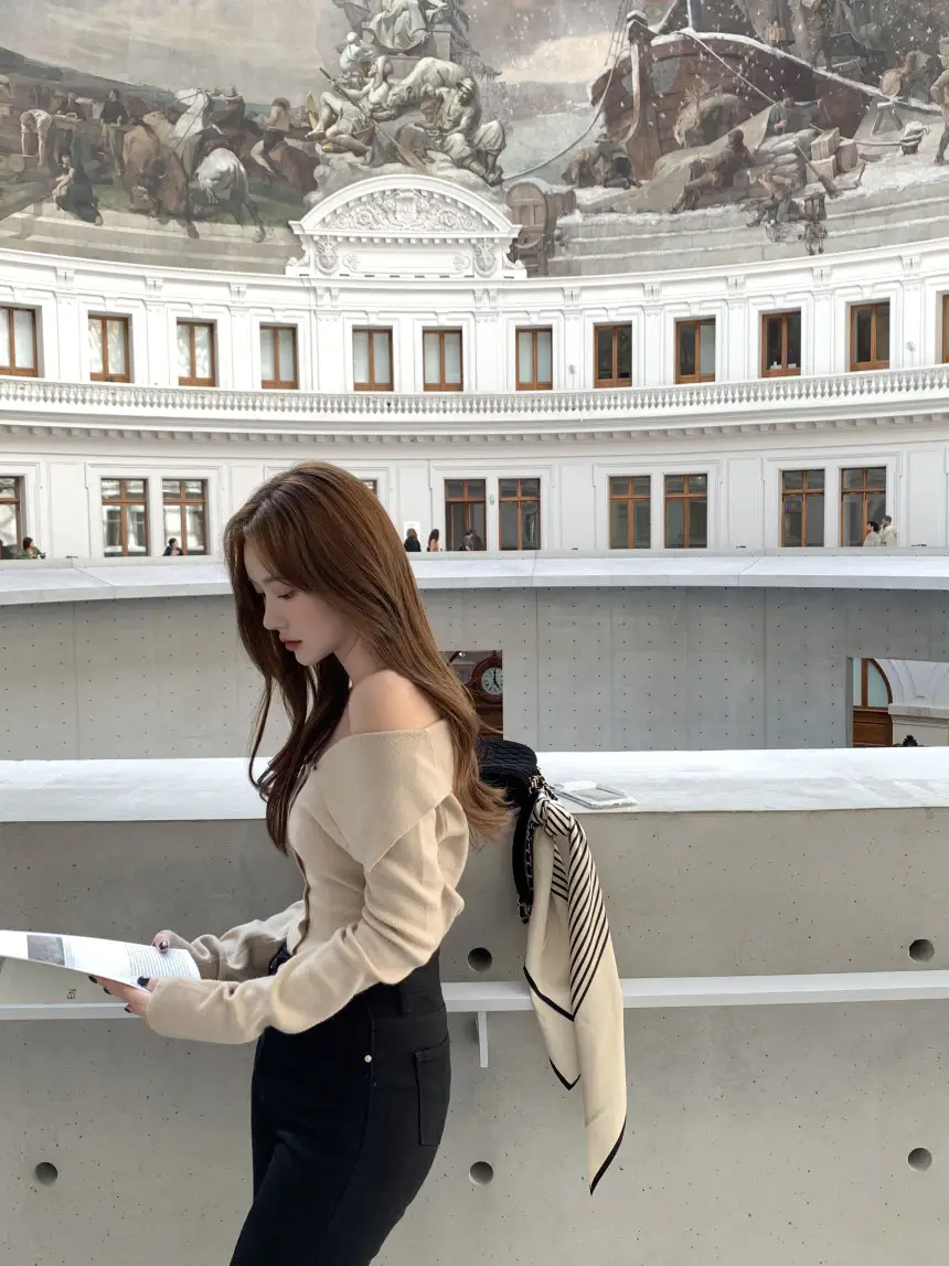 한국 스타일 루즈핏 니트 셔츠 상세 이미지 11