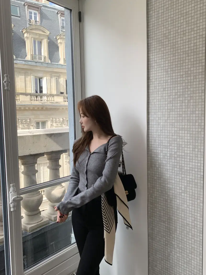 한국 스타일 루즈핏 니트 셔츠 상세 이미지 33