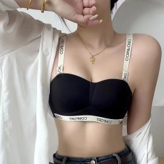 批发无肩带无痕抹胸内衣女夏季美背隐形收副乳小胸聚拢防走光文胸防滑