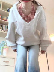 原版做工打攬工藝華棉純棉複合牛奶絲有配內吊帶衫 衛衣女